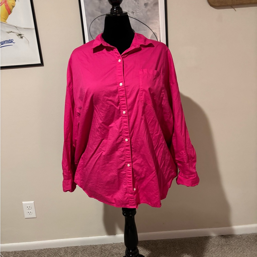 Old Navy Fuchsia Button-Down Shirt